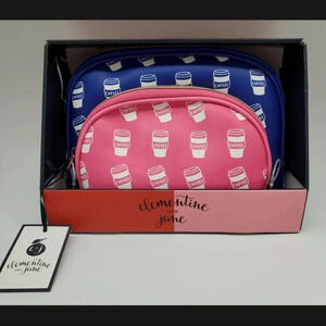 - NIB Clementine & Jane 2 Piece Cosmetic Bag Set